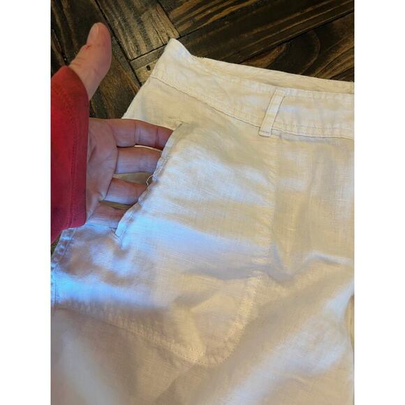 Cherokee 100% linen Pants Women 12 Neutral Beach Resort Vacation Trip Spring - Picture 9 of 9